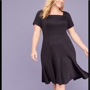 Lane Bryant Square Neck Scuba Fit and Flare Dress